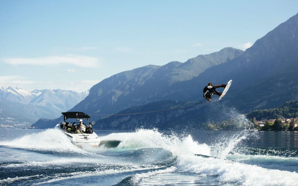 Hitting the wake in Lake Como